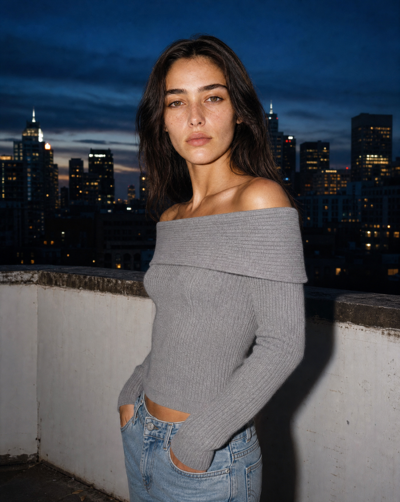Bare Shoulder Knit — female model editorial shot by Sulta Studios