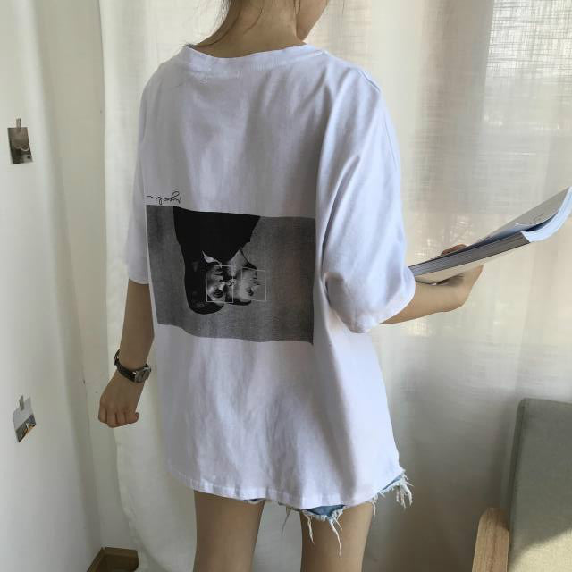 Character Print Tee — women's graphic white t-shirts by Blnka Kollective
