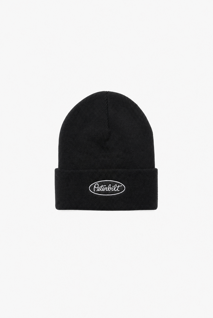 Black Knit Beanie flat-lay