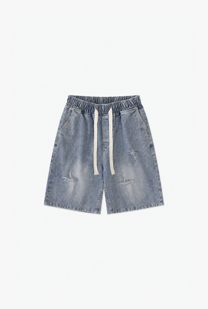 Blue Baggy Jorts flat-lay