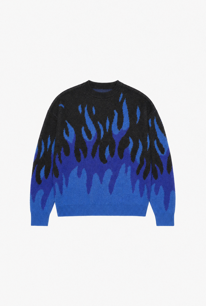Blue Graphic Knit flat-lay