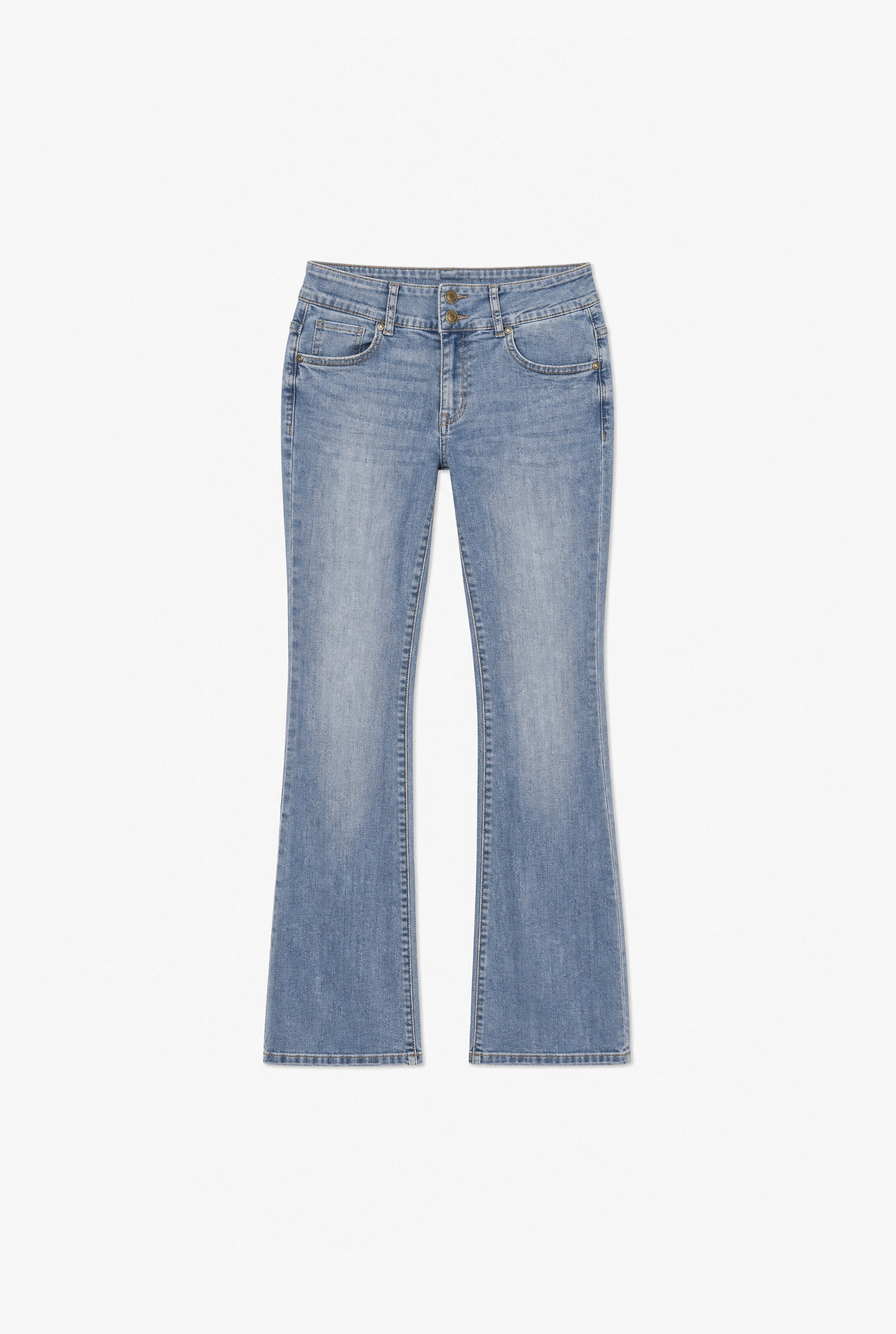 Blue Wide Leg Denim flat-lay