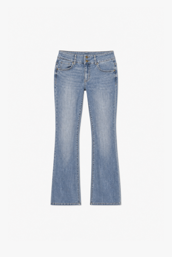 Blue Wide Leg Denim flat-lay