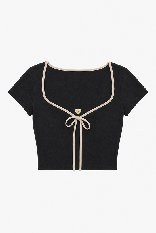 Bow Detail Crop Top — women's bow detail crop top by Sulta Studios
