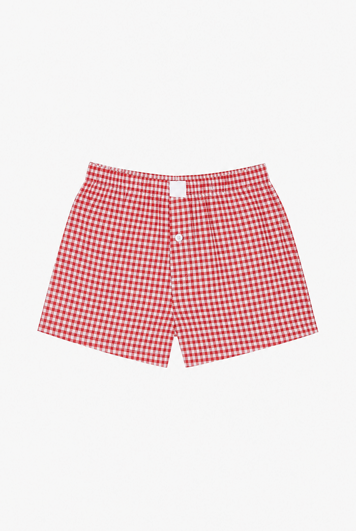 Button Gingham Shorts flat-lay