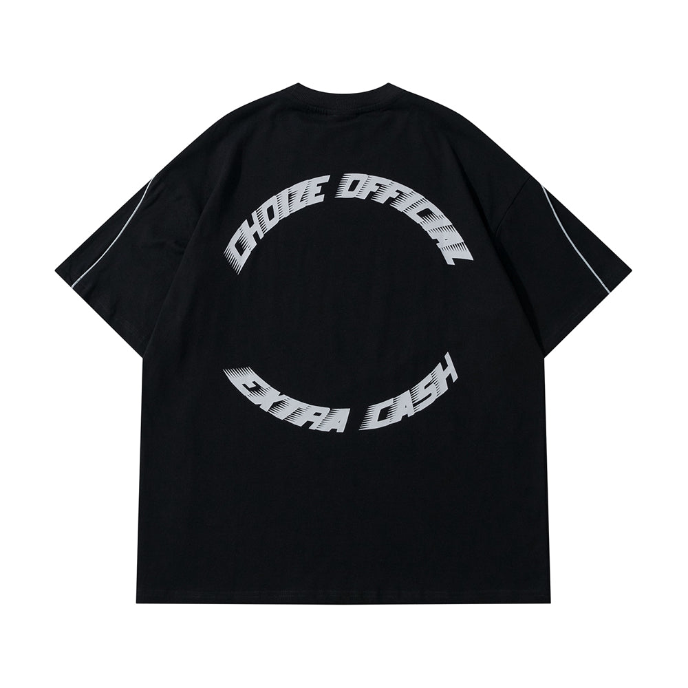 Reflective Strip Tee — men's black graphic t-shirts by Blnka Kollective