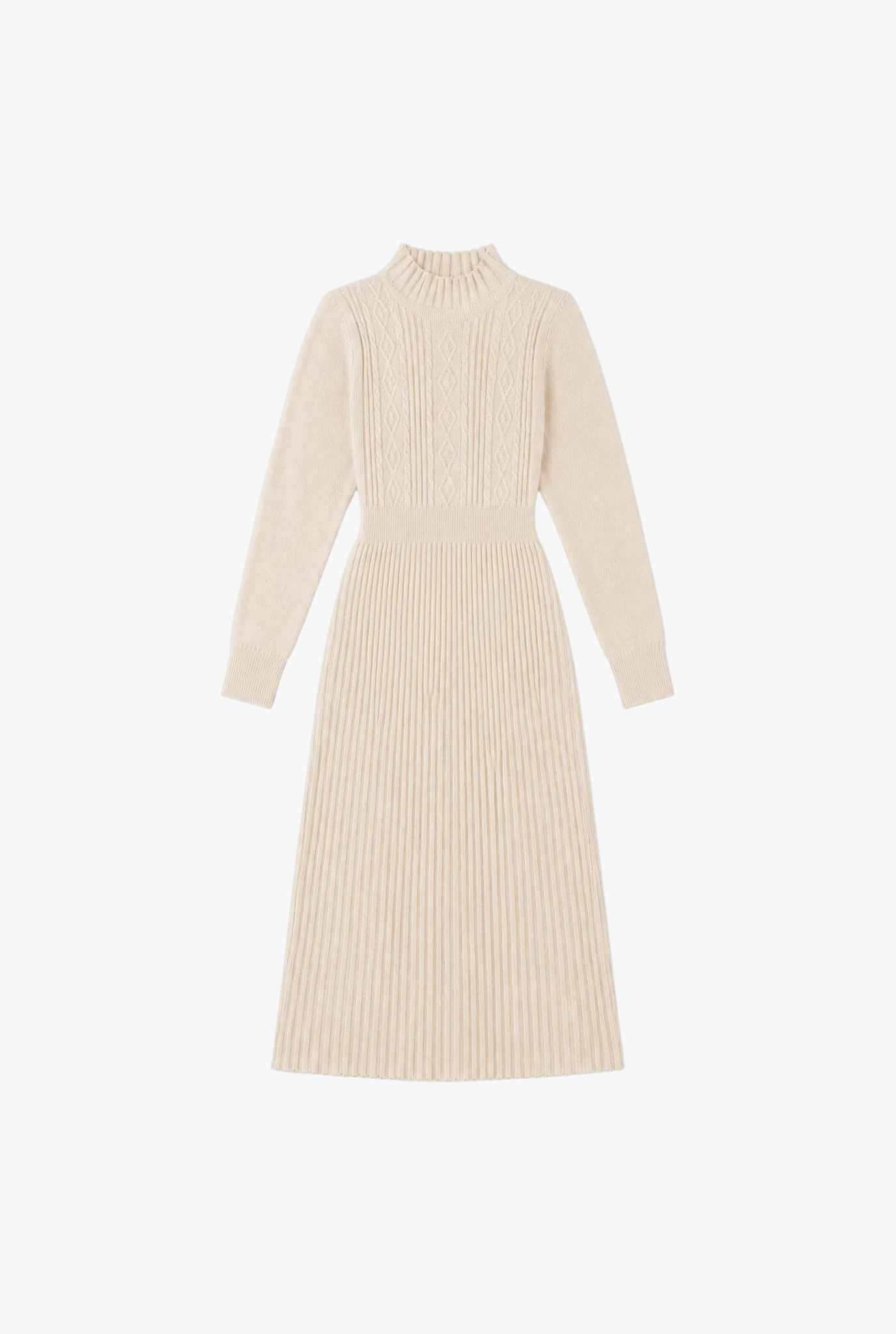 Cozy Knit Dress — beige women's knit dress by Sulta Studios