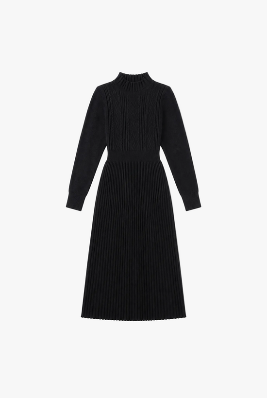 Cozy Knit Dress — black women's knit dress by Sulta Studios