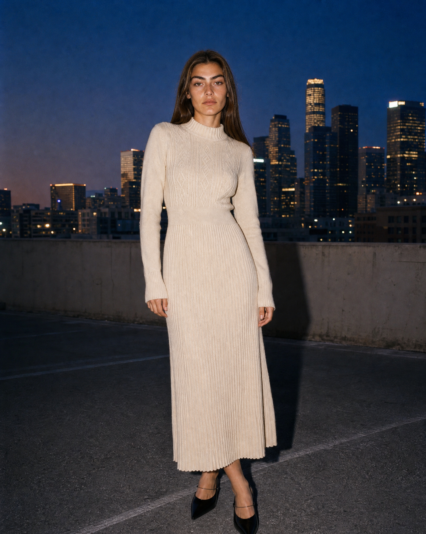 Cozy Knit Dress — female model editorial shot by Sulta Studios