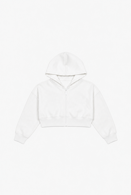 Cropped Zip Hoodie flat-lay