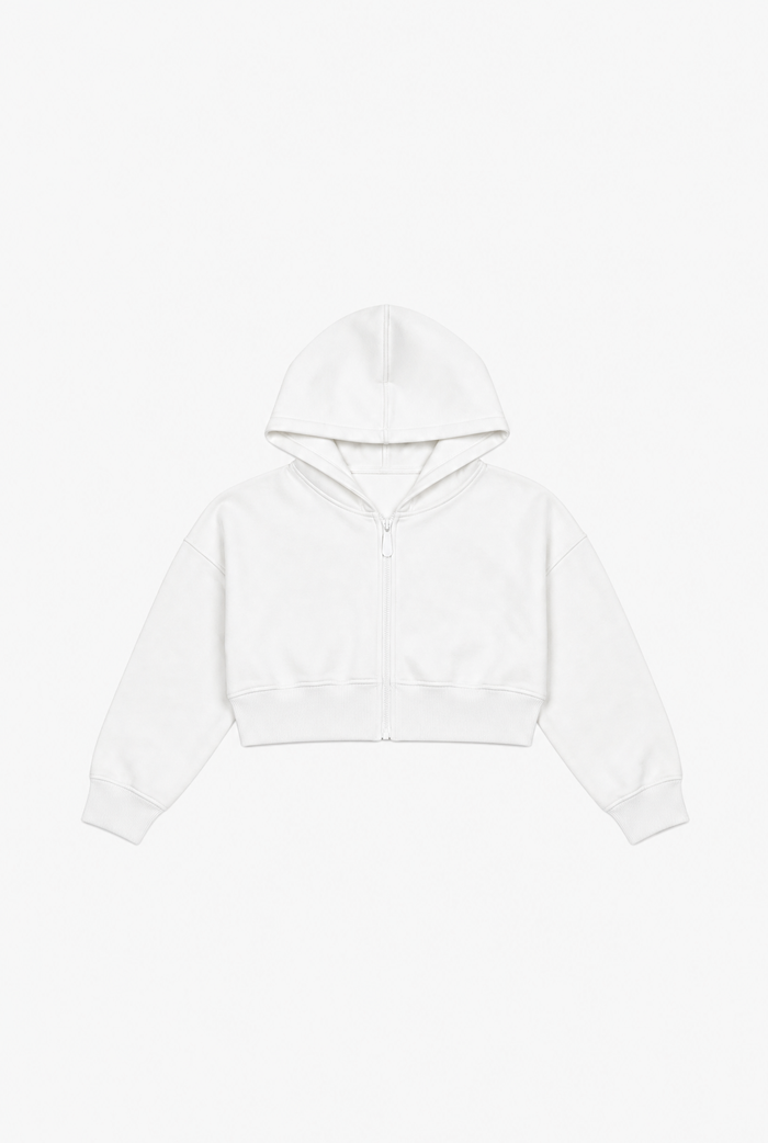 Cropped Zip Hoodie flat-lay