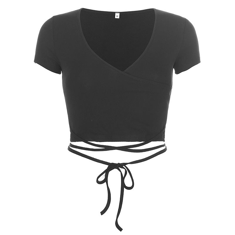 Cross Strap Tee — women's black white t-shirts by Blnka Kollective
