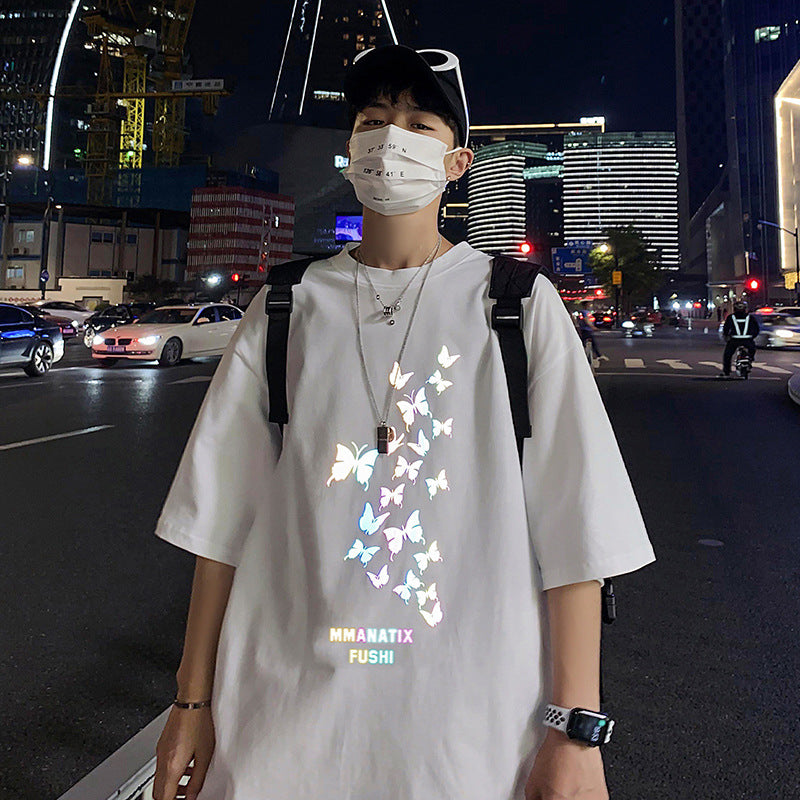 Reflective Butterfly Tee — men's black graphic t-shirts by Blnka Kollective