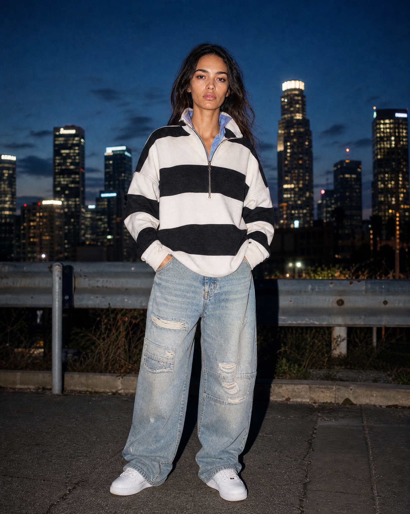 Deckhand Quarter Zip — female model editorial shot by Sulta Studios