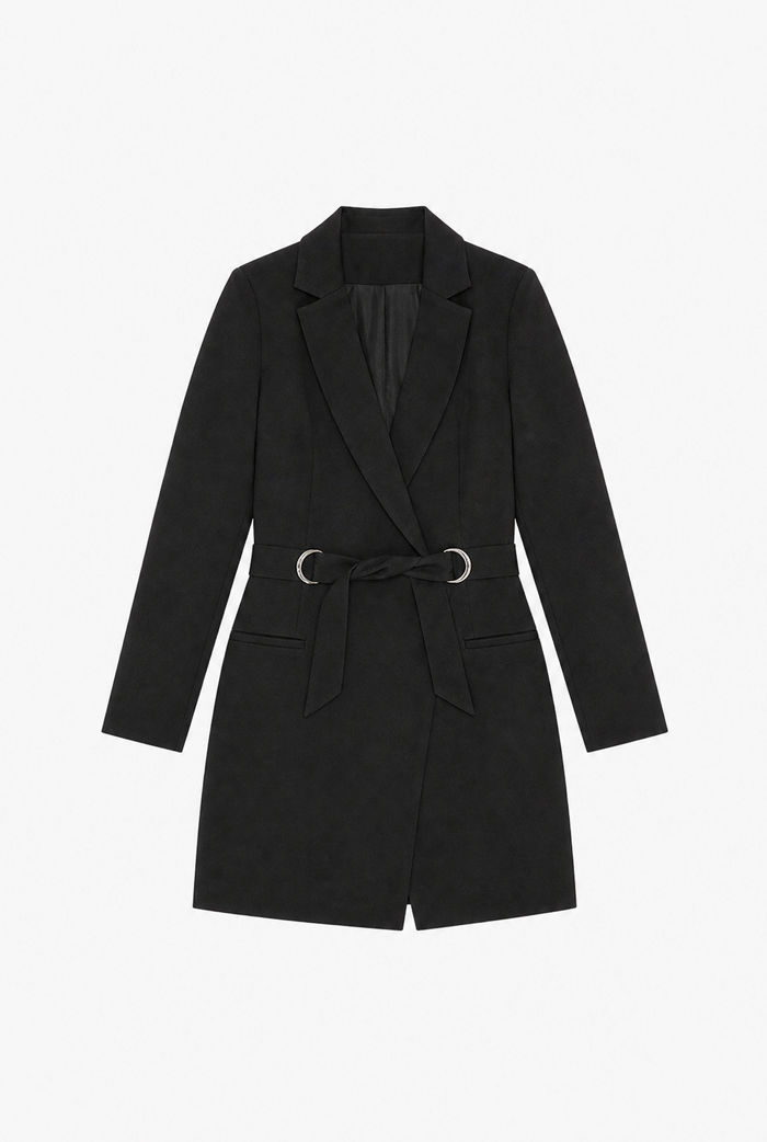 Deep V Blazer Dress flat-lay
