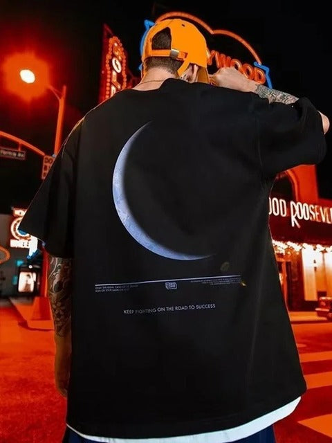 Half Moon Tee — men's graphic oversized t-shirts by Blnka Kollective