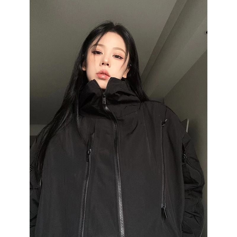 Harajuku Windbreaker — women's black outerwear by Blnka Kollective