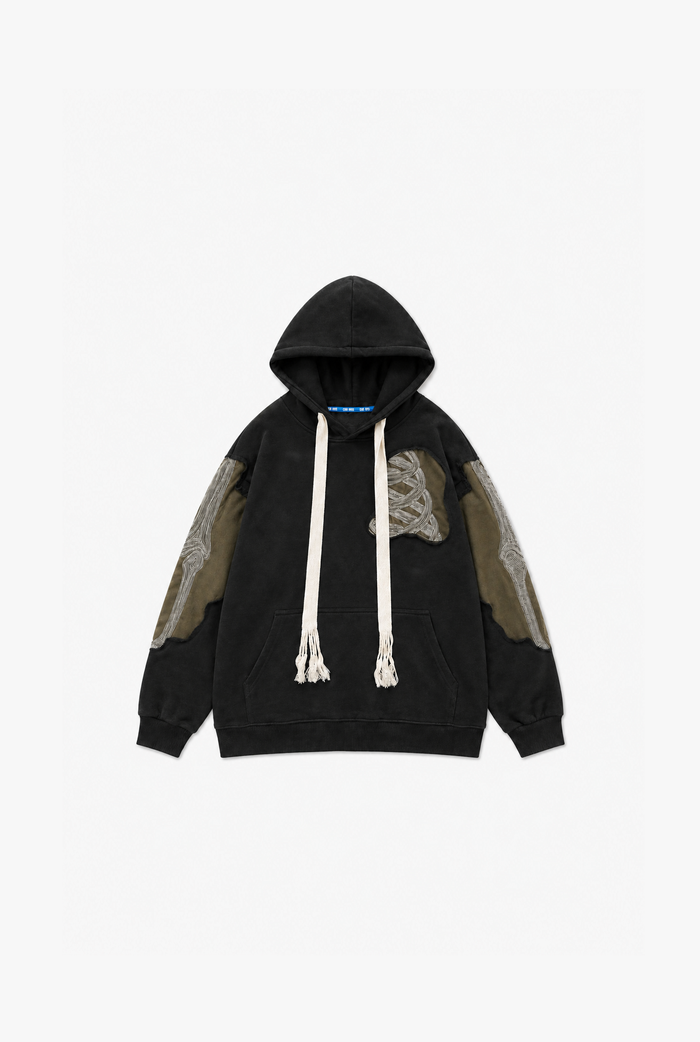 Embroidered Zip Hoodie flat-lay