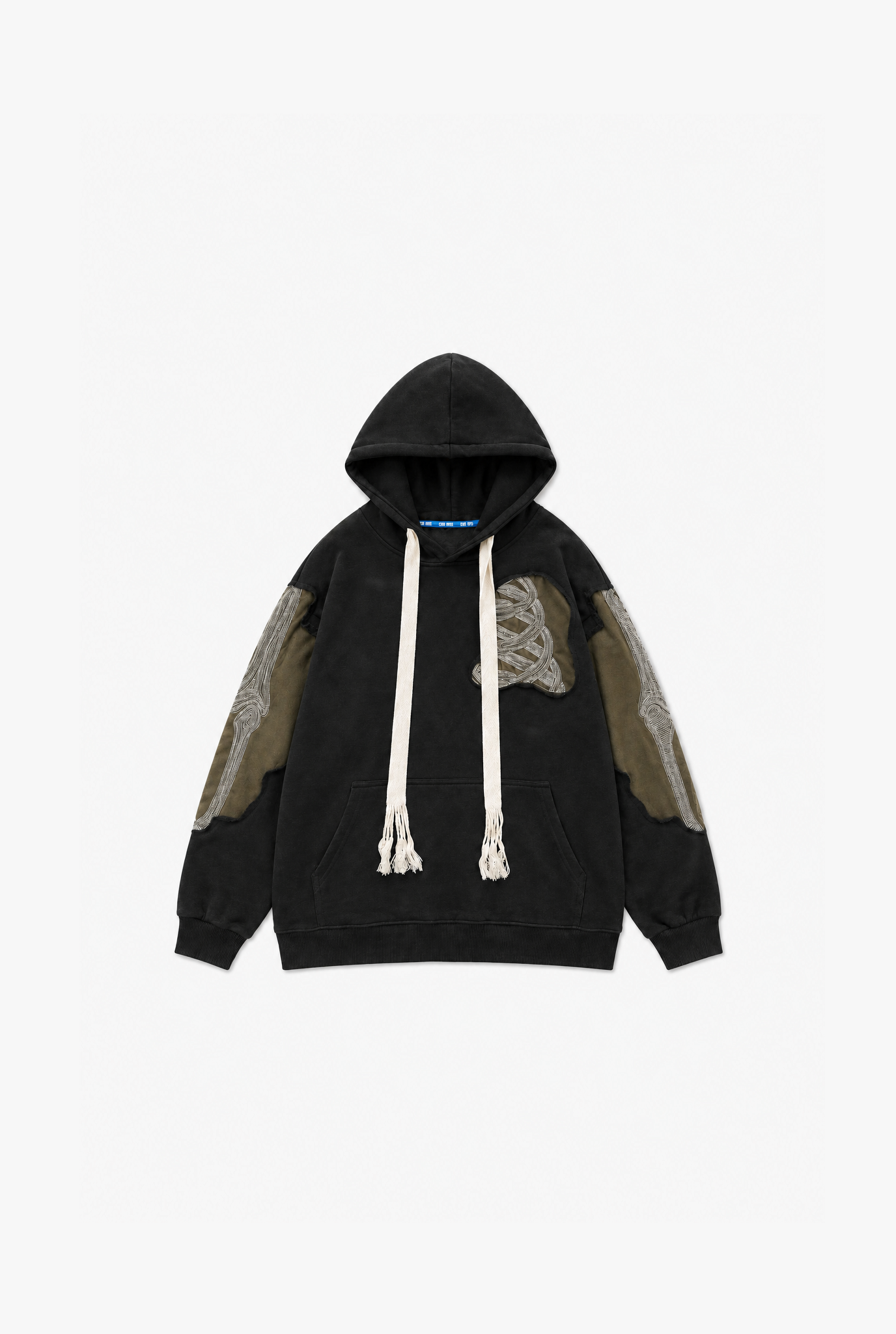 Embroidered Zip Hoodie flat-lay
