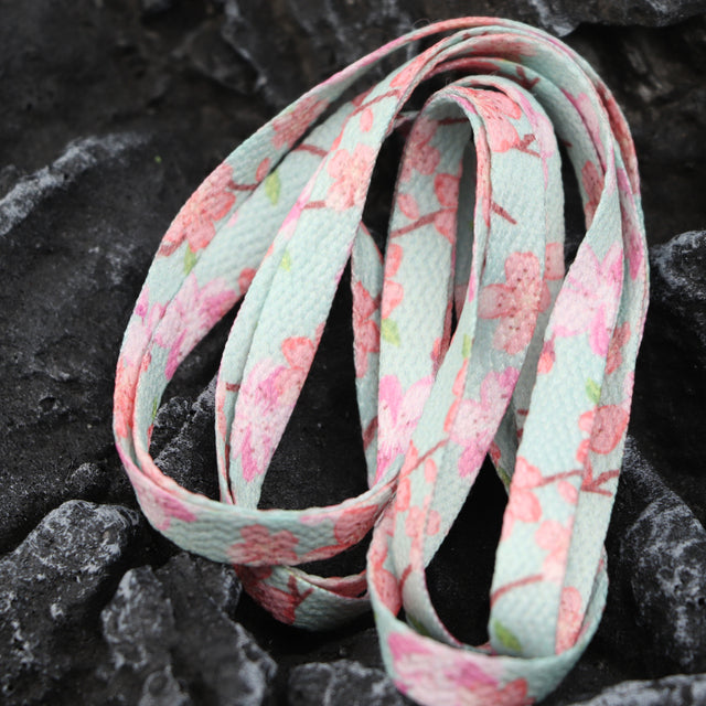 Cherry Blossom Laces — women's blue green accessories by Blnka Kollective