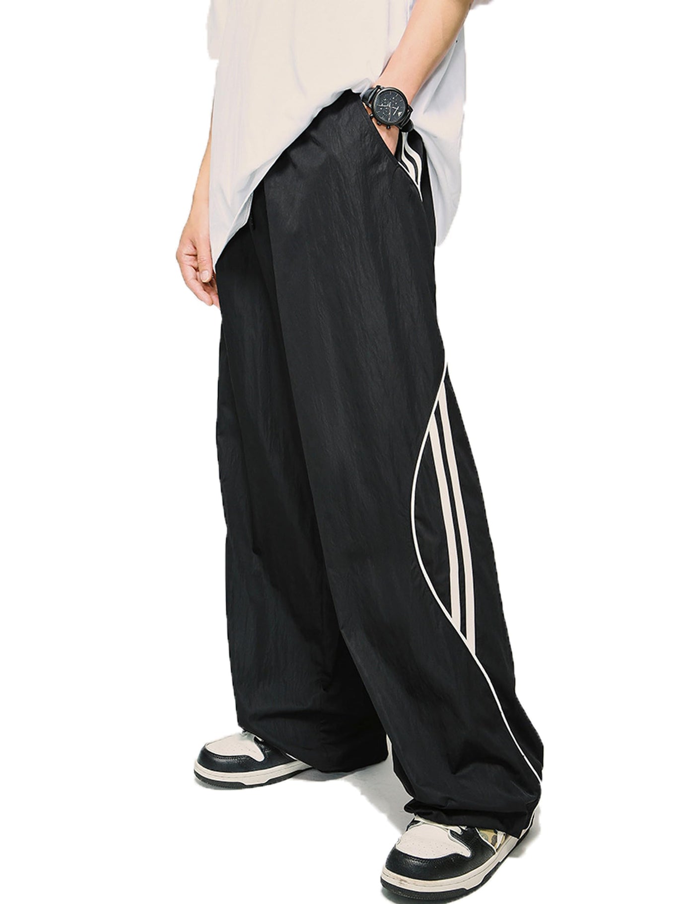 Wide Leg Cargo Sweatpants — men's blue bottoms by Blnka Kollective