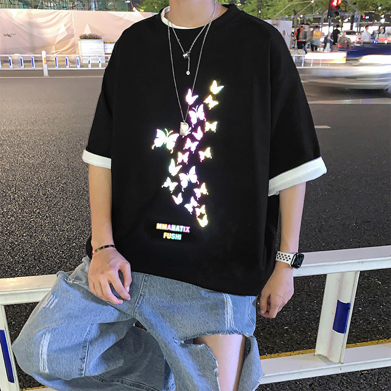 Reflective Butterfly Tee — men's black graphic t-shirts by Blnka Kollective