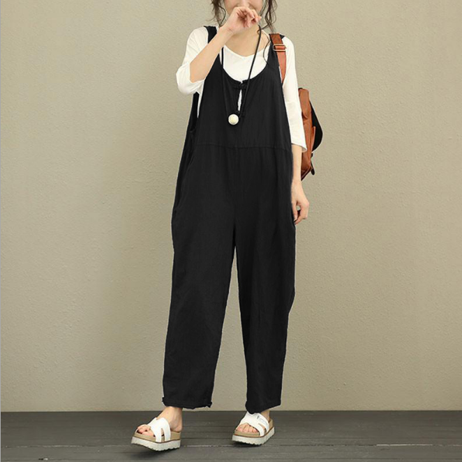 Studio Dungarees — women's black navy bottoms by Blnka Kollective
