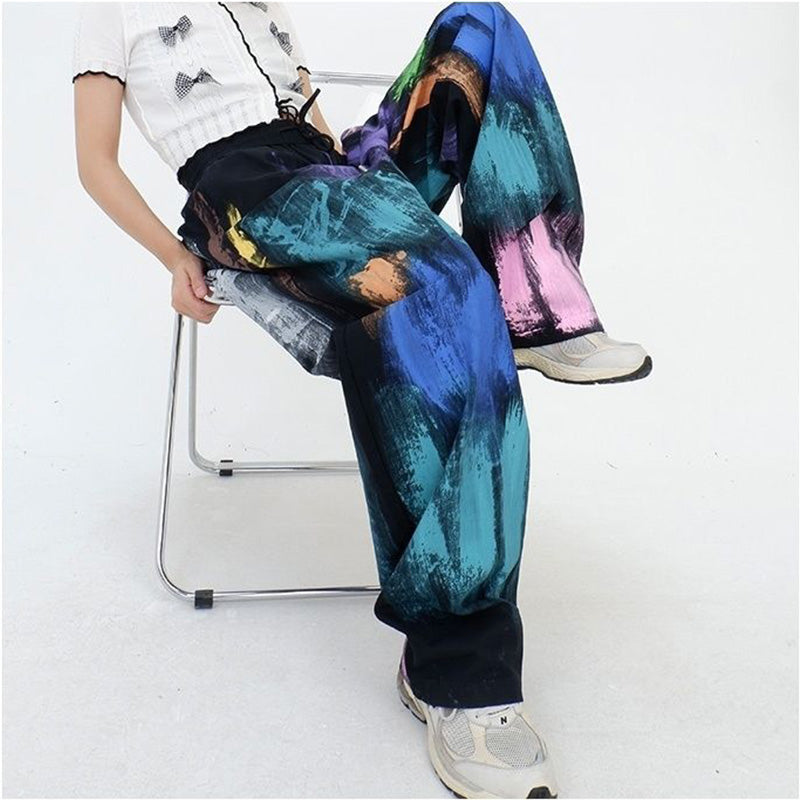 Graffiti Wide Pants — women's y2k bottoms by Blnka Kollective