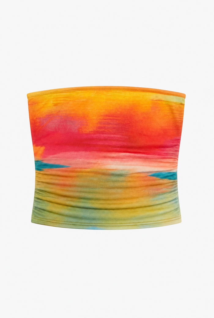 Floral Tube Top flat-lay