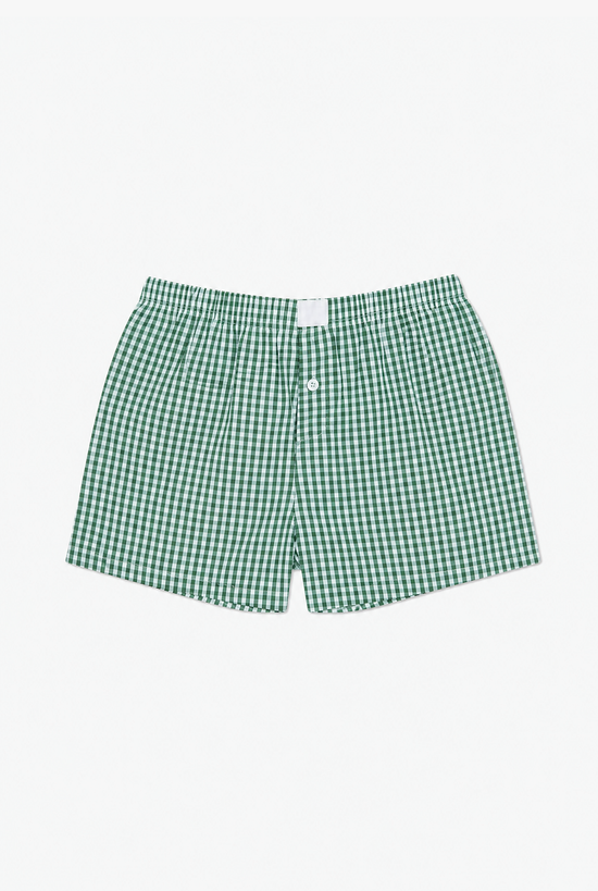 Gingham Boxers — women's green gingham boxer shorts by Sulta Studios