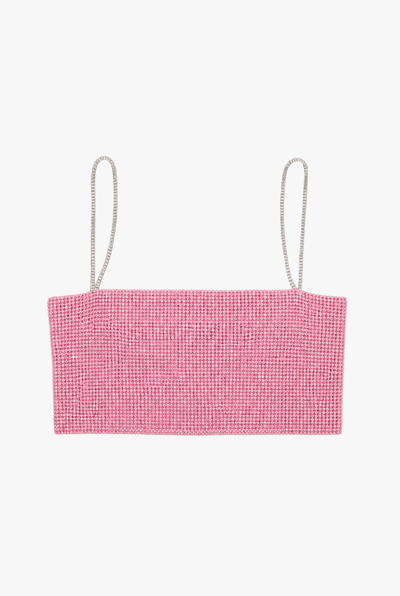 Glasshouse Cami — pink rhinestone mesh womens cami top flat lay by Sulta Studios