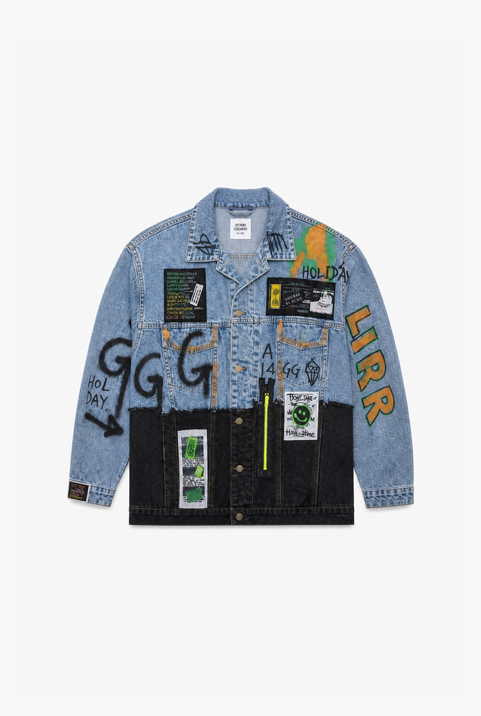 Graffiti Panel Denim flat-lay