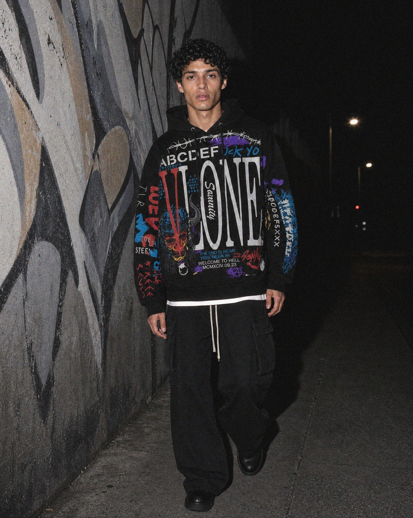Graffiti Panel Hoodie — Blnka Kollective