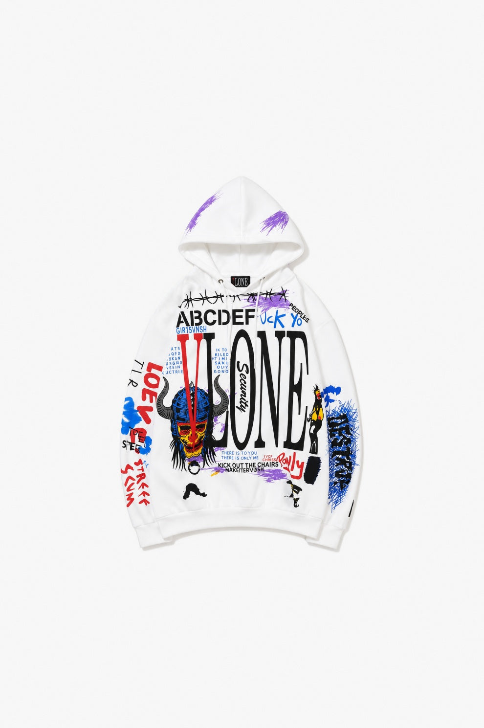 Graffiti Panel Hoodie flat-lay