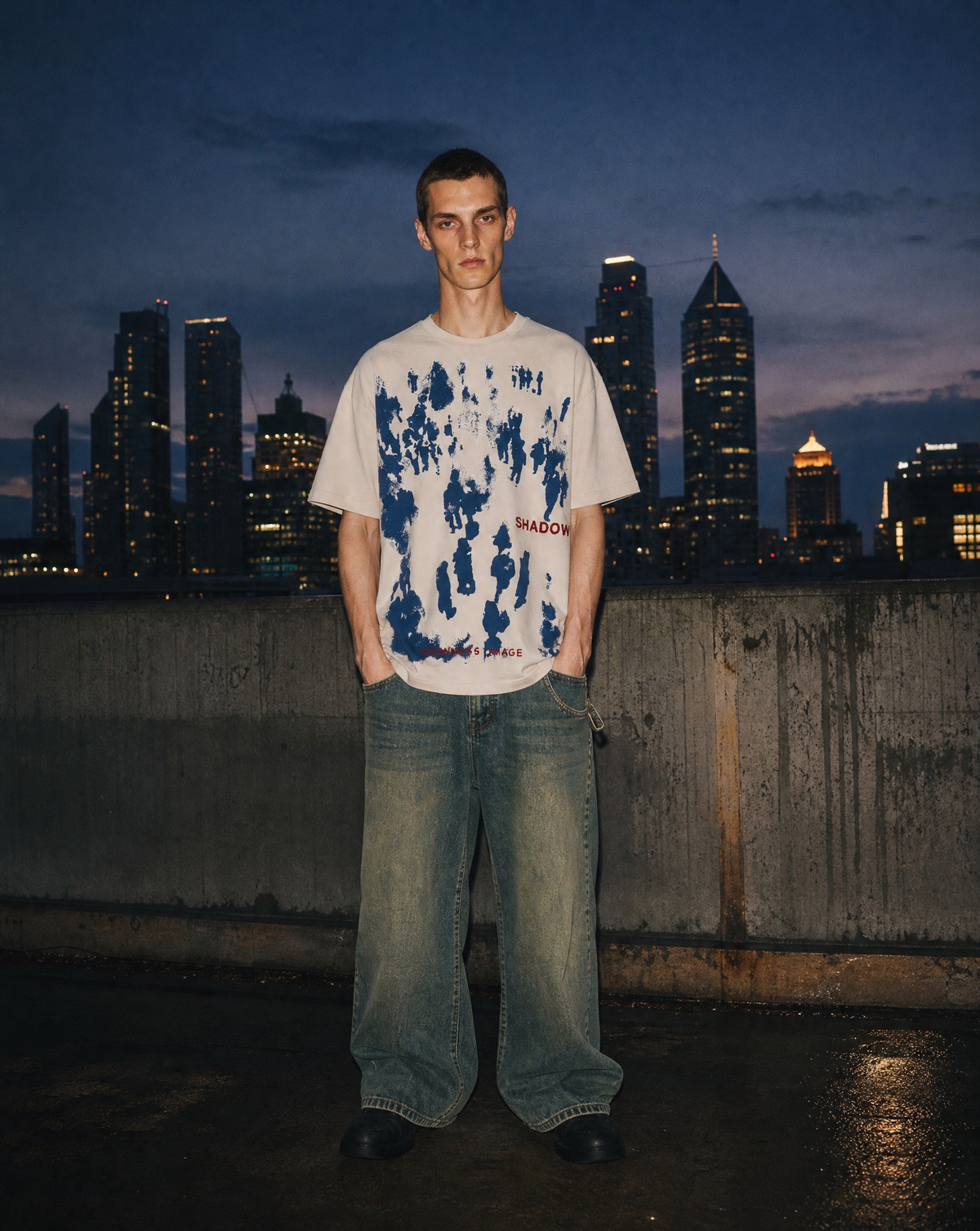 Graffiti Tie Dye Tee — male model editorial shot by Sulta Studios