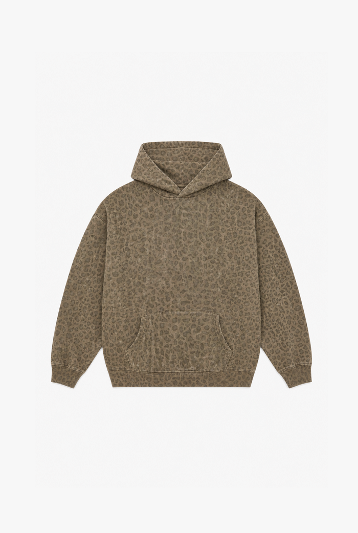 Green Leopard Hoodie flat-lay
