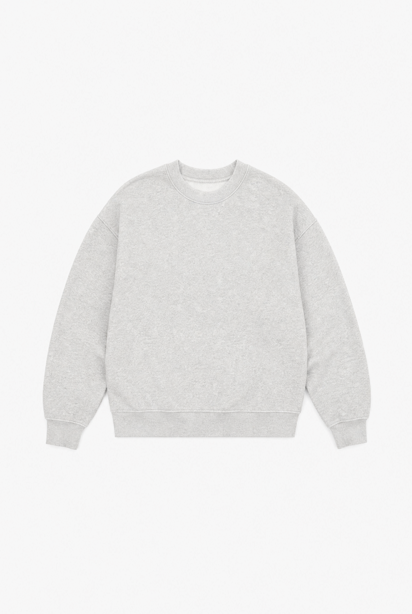 Grey Fleece Crew flat-lay