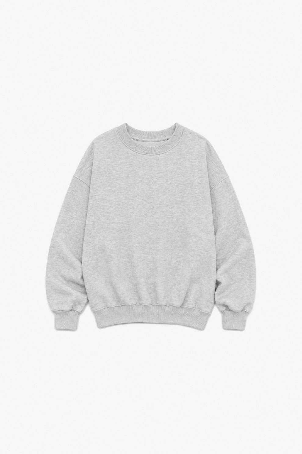 Grey Fleece Crew flat-lay