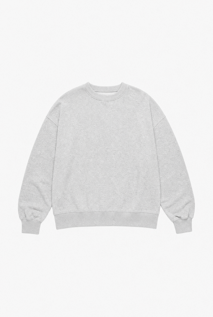 Grey Split Crew flat-lay