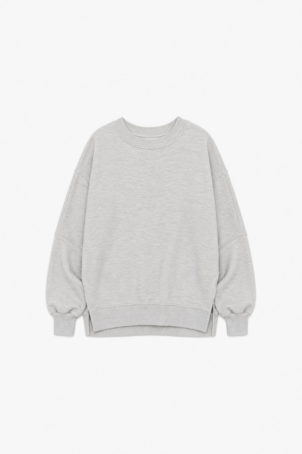 Grey Split Crew flat-lay