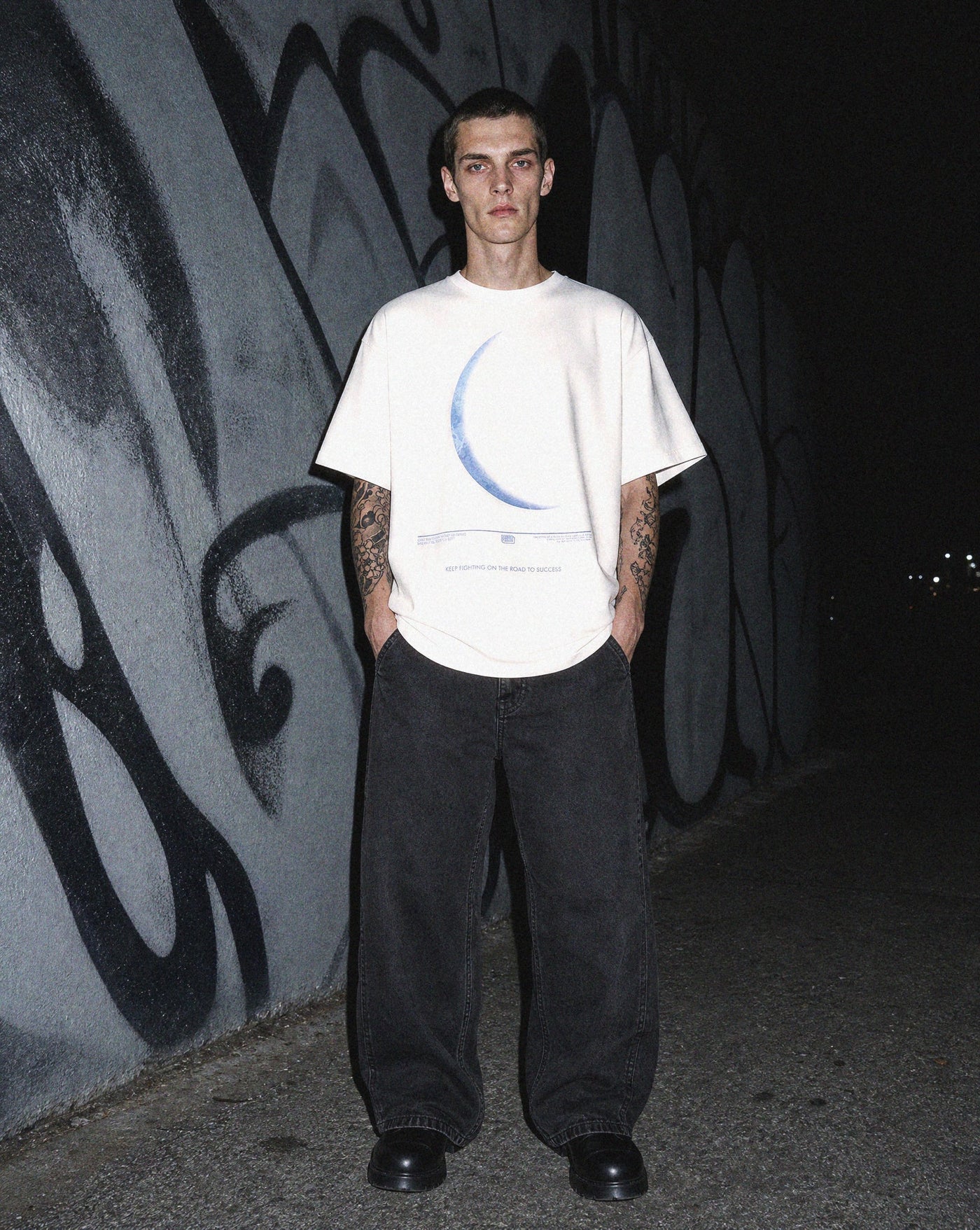 BLNKA editorial - Half Moon Tee