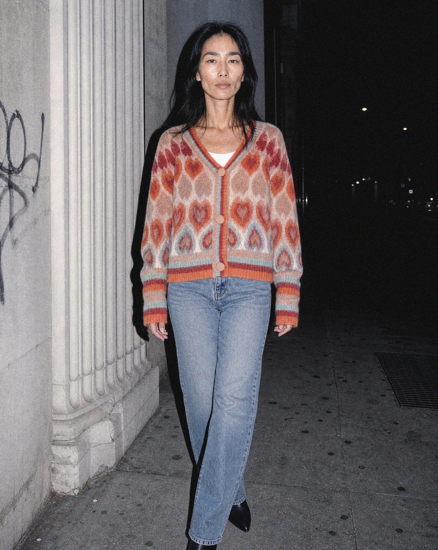 BLNKA editorial - Heart Knit Cardigan