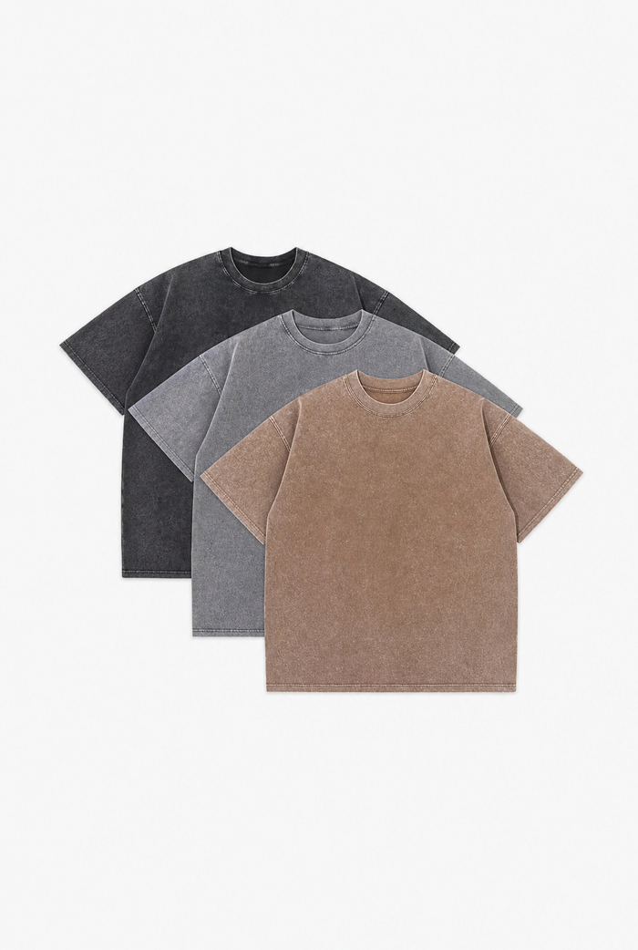 Heavy Cotton Tee Set flat-lay