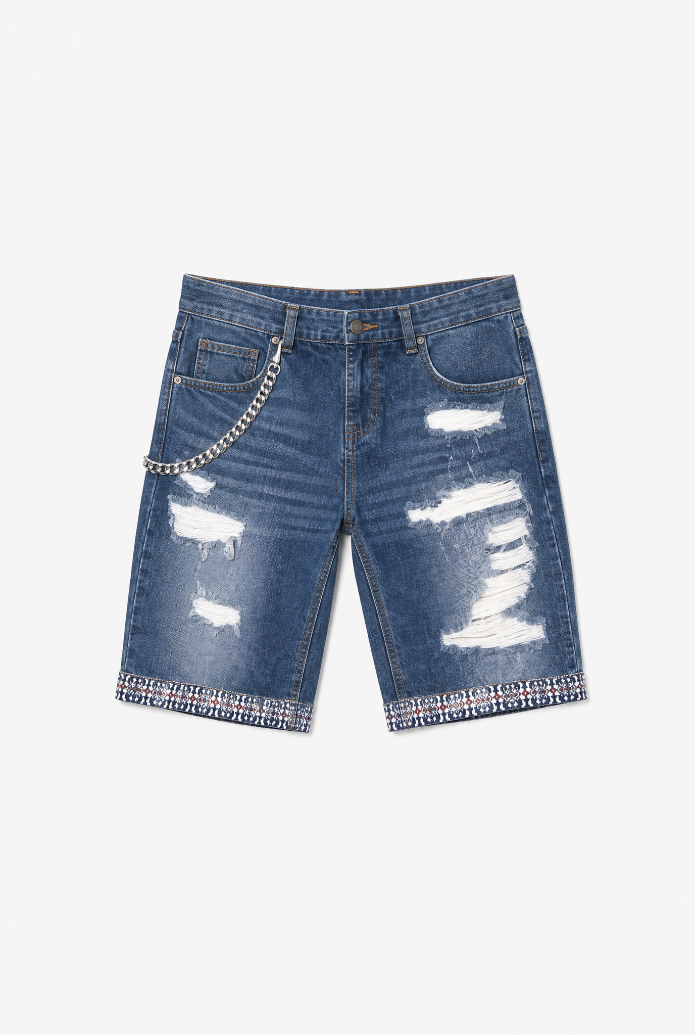 Washed Denim Shorts flat-lay
