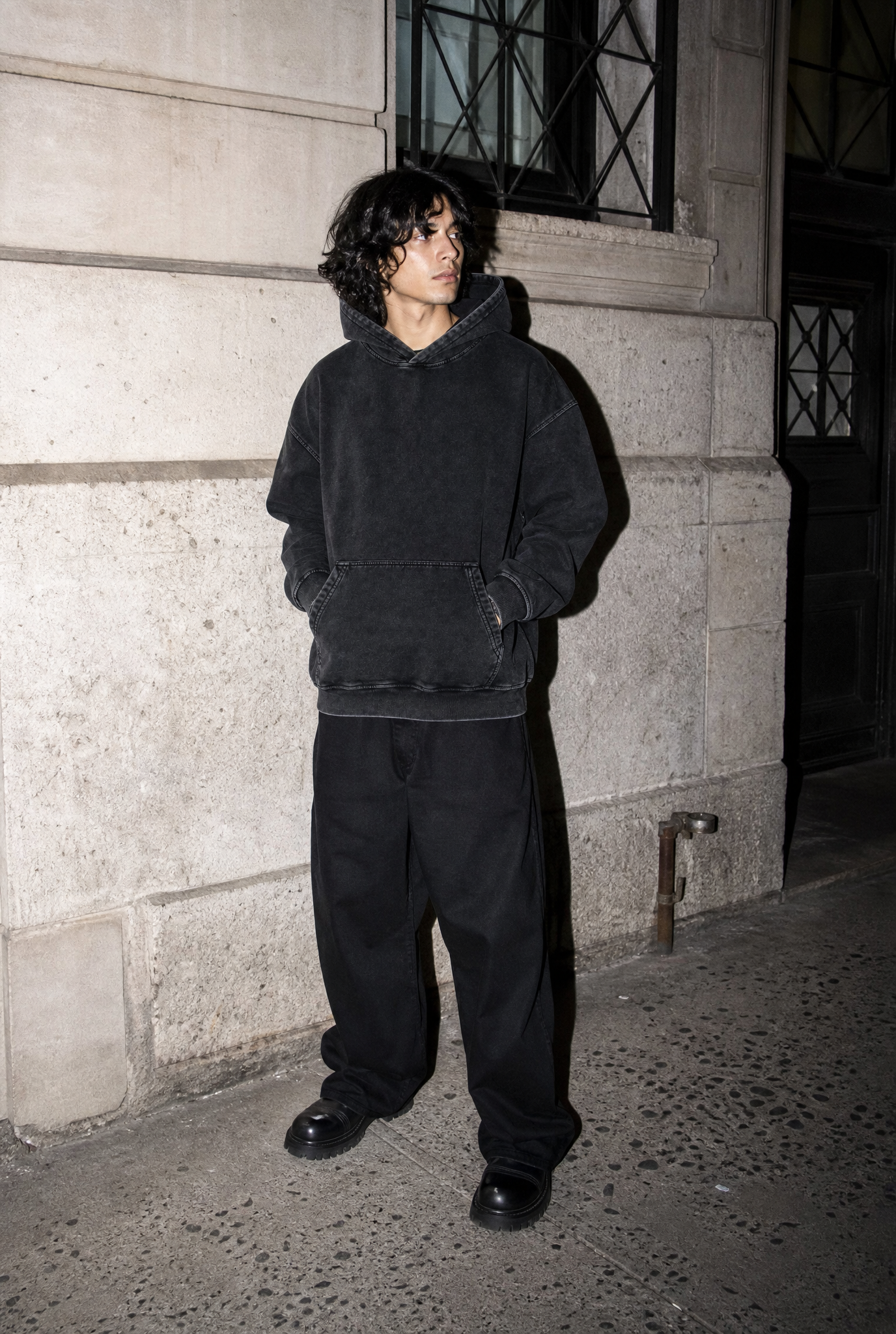 Acid Wash Hoodie — black oversized hoodies & sweatshirts by Blnka Kollective