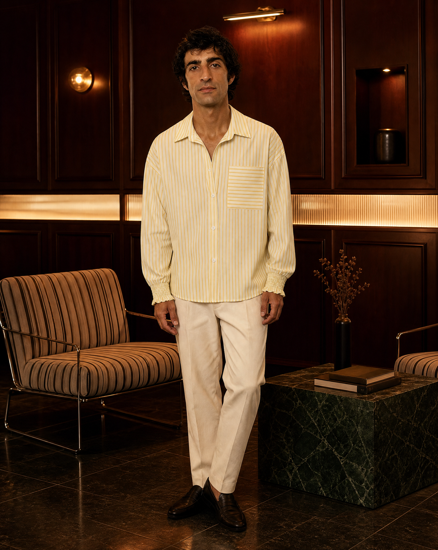 Yellow Stripe Shirt — women's striped shirts by Blnka Kollective