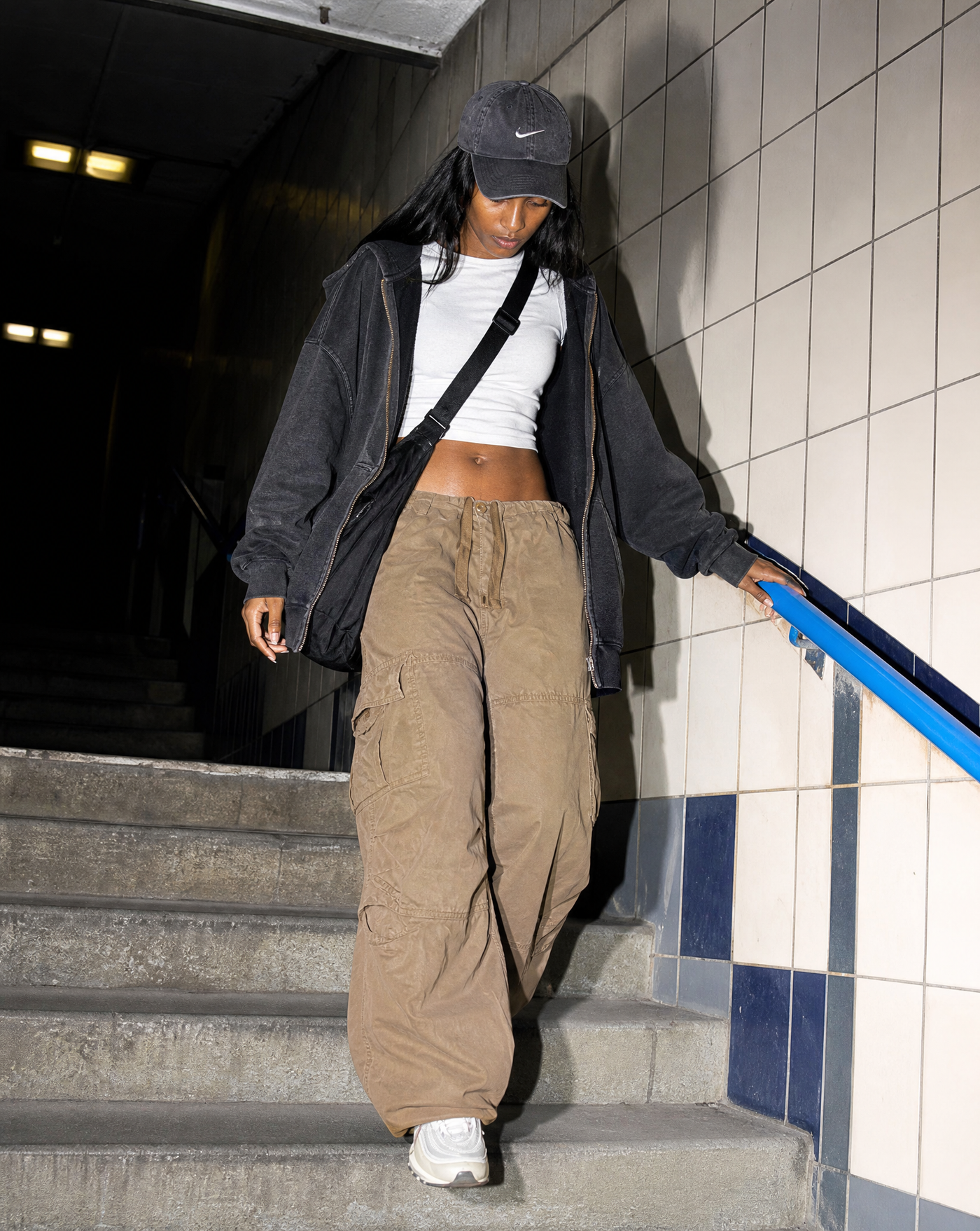 Archive Cargo Pants — women's black brown bottoms by Blnka Kollective