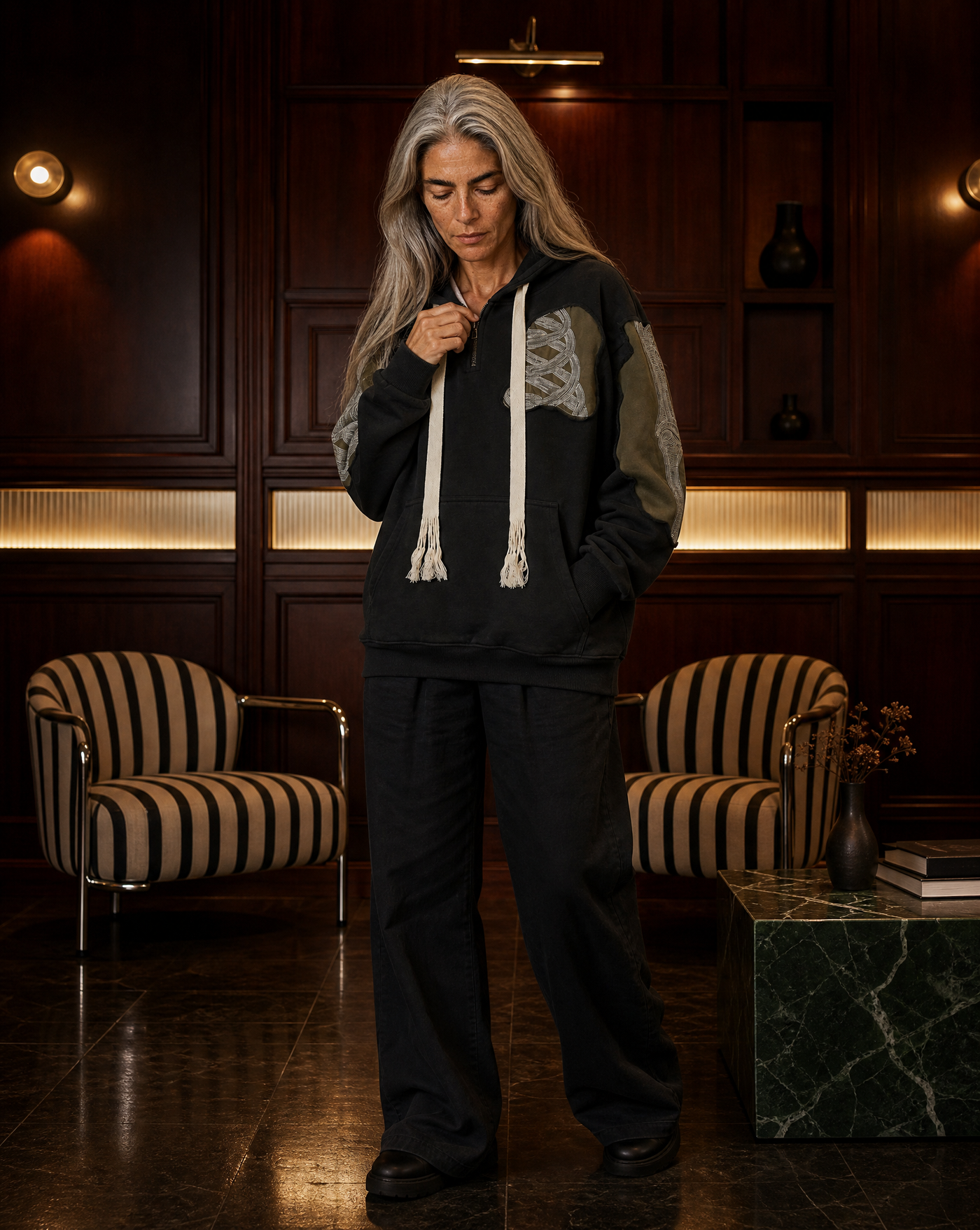 Embroidered Zip Hoodie — men's oversized hoodies & sweatshirts by Blnka Kollective