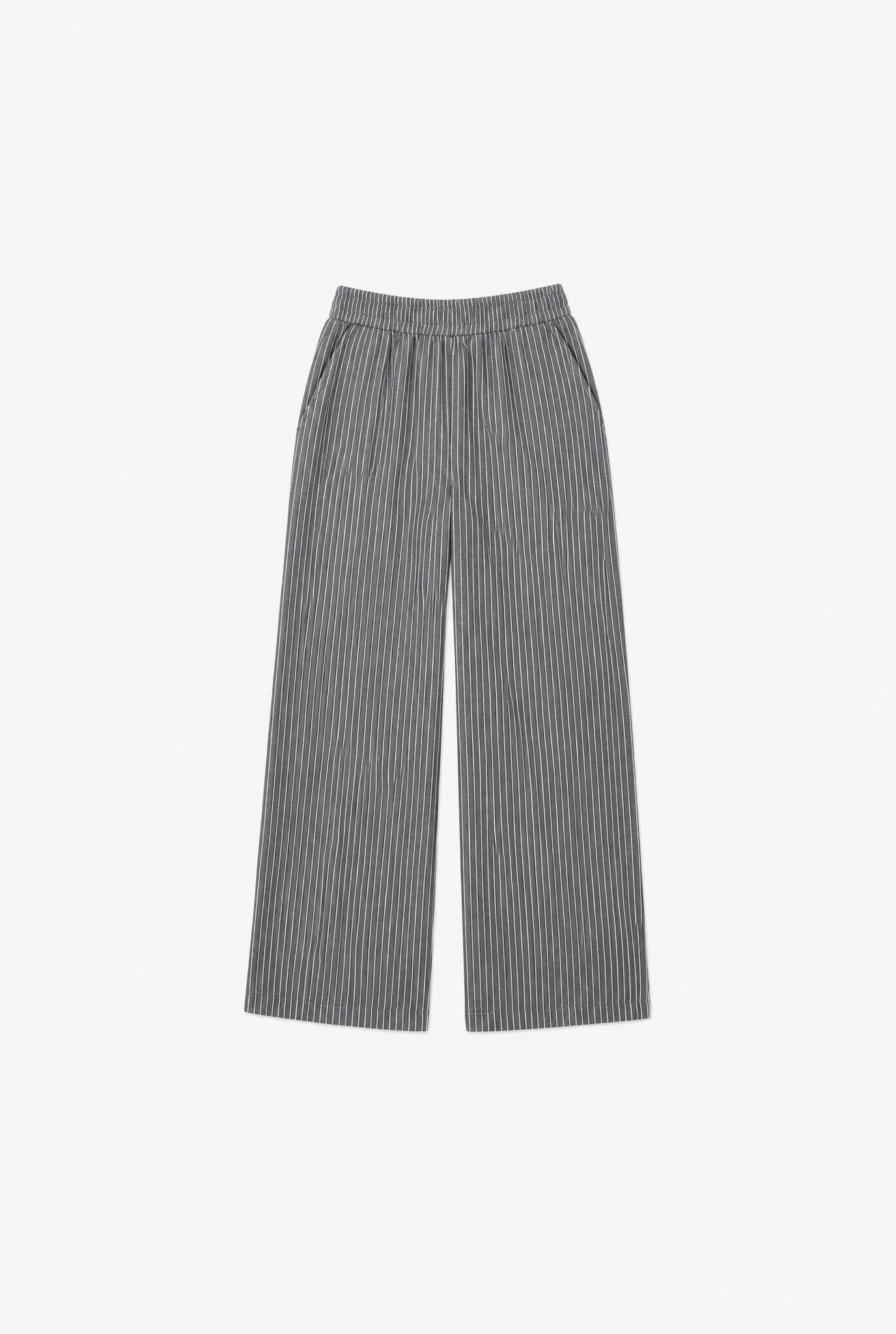 Pinstripe Wide Leg Trousers flat-lay