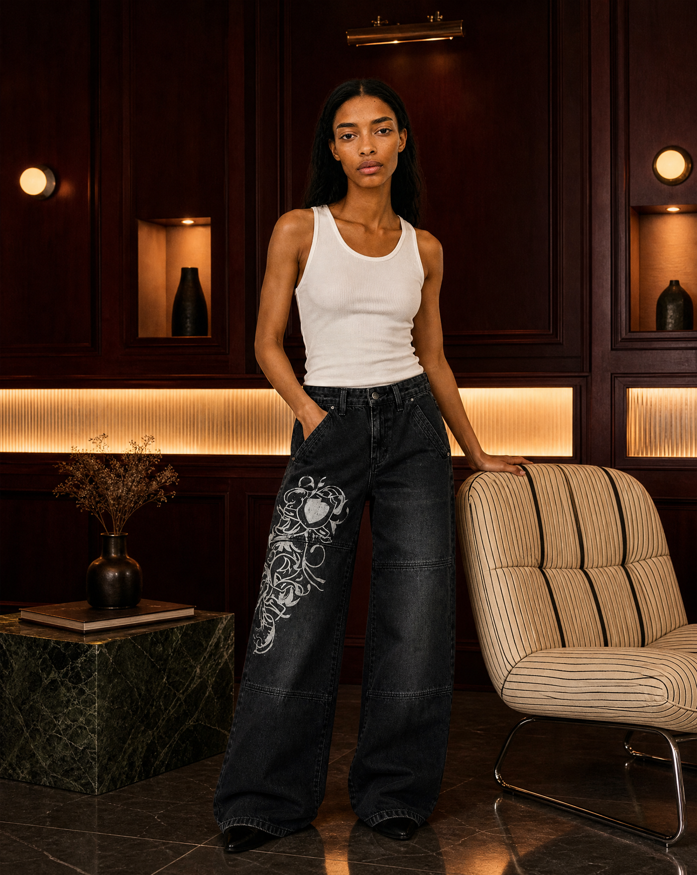 Wide Leg Denim — women's black jeans by Blnka Kollective